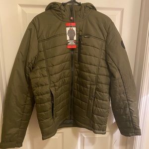 NEW Gerry Men's Insulated Quilted Full Zip Jacket Olive Drab Size Medium
